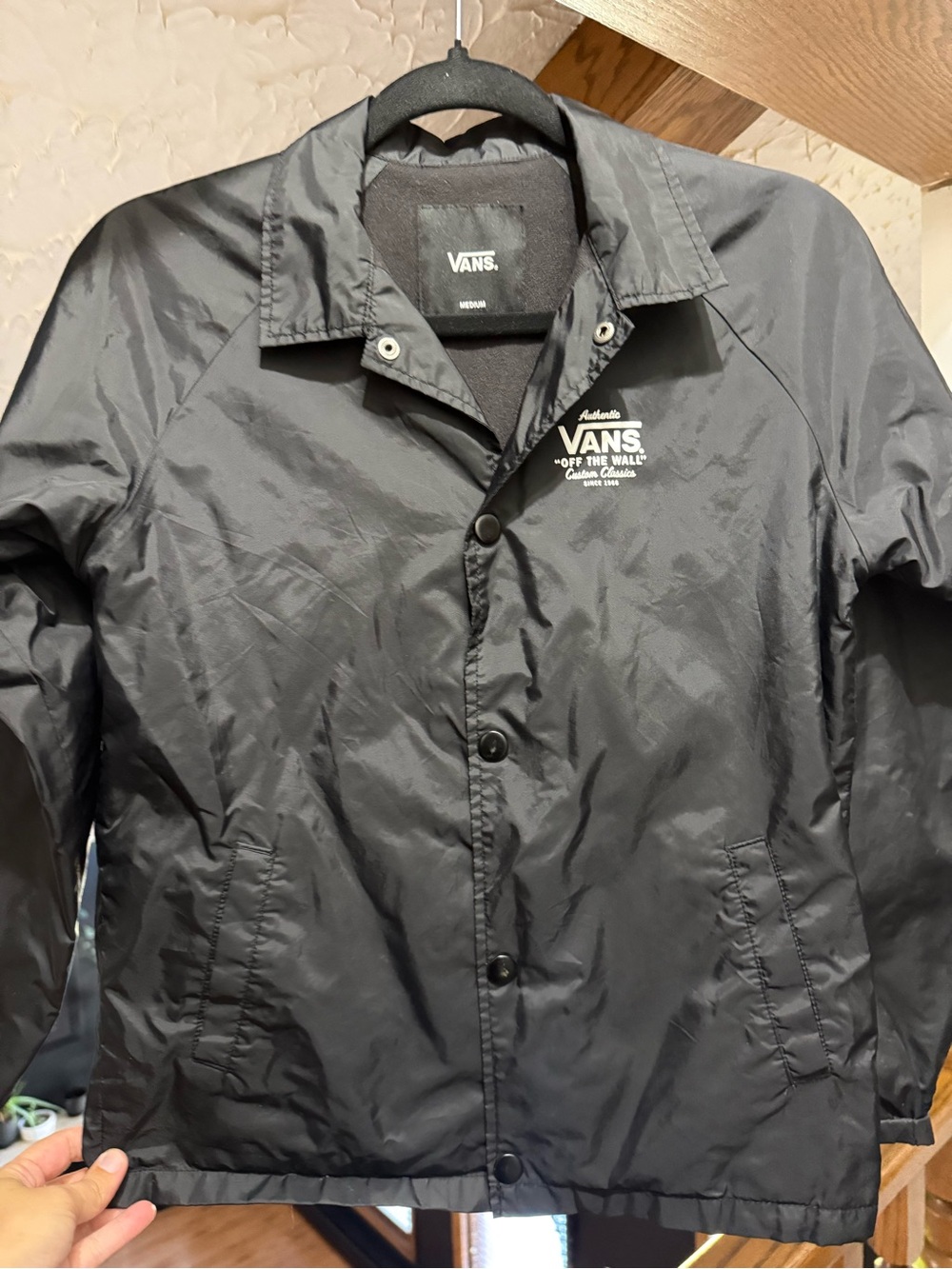 Vans Black Windbreaker Coach Jacket